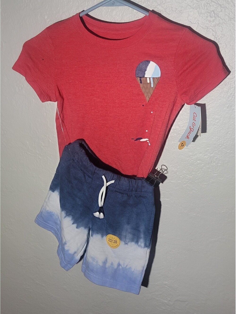 baby 2 pcs Red,White&Blue Shorts with ice cream t-shirt Cat & Jack Size 4T